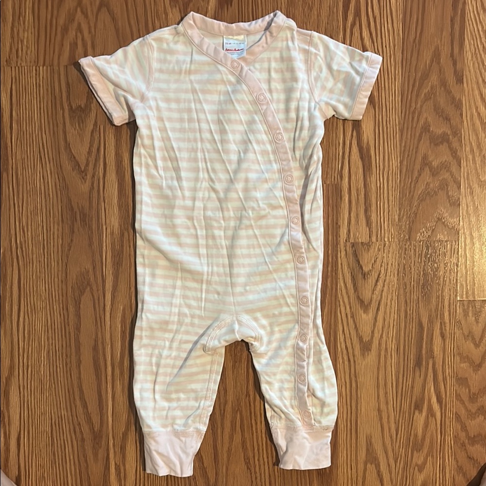 Hanna Andersson Pink and White Striped Baby Onesie
